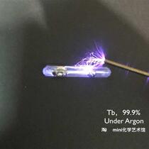 Argon filled glass O sealed metal terbium block metal terbium argon gas protected glass sealed terbium Tb