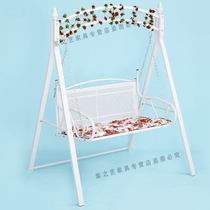 Outdoor princess home garden hanging chair swing seat independent iron punch-free with iron chain reinforced swing frame