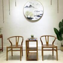 High-end new Chinese dining chair simple solid wood Zen chair walnut chair back chair Y chair armchair conference hotel bubble