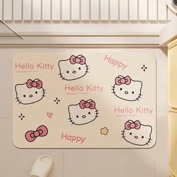 Cartoon Hello Kitty Bathroom Mat Soft Diatom Mud Absorbent Non Slip Toilet Toilet Door Quick-drying Foot Mat