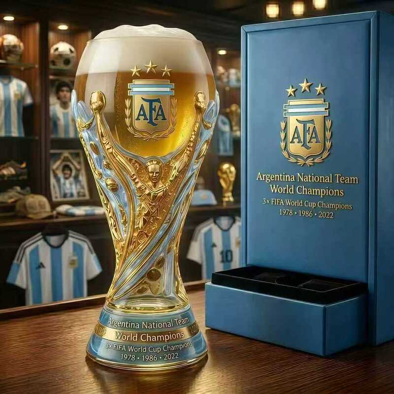 Cross-Border New Model Hot-Selling 2026 Whiskey Glass Commemorative Cup World Cup Championship Trophy Beer Glass
