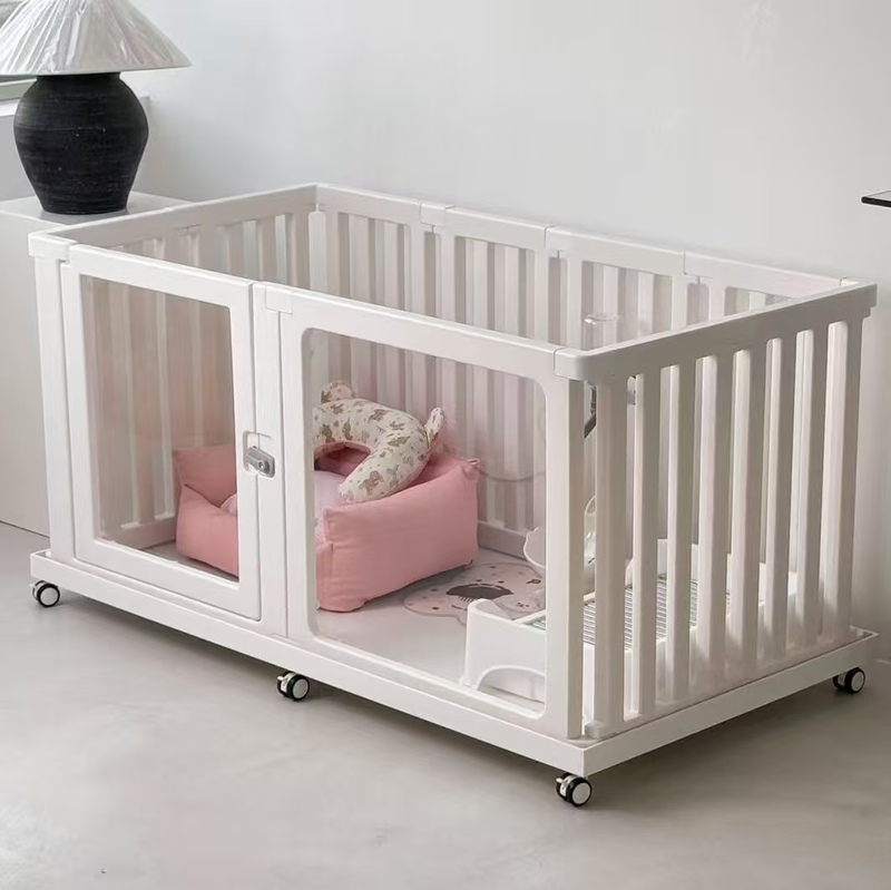 Transparent Dog Fence, Dog House, Pet Fence, Indoor Movable Small Dog Home Isolation, Freely Splicable Dog Cage