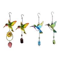 Minjie Chuangyi Hummingbird Kingfisher Metal Wind Chimes Glass Painted Crafts Home Creative Bells Ornaments Factory Direct Delivery