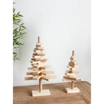 Christmas decoration decoration accessories wooden Christmas tree tabletop bar coffee PLM-2023 cafe window B&B