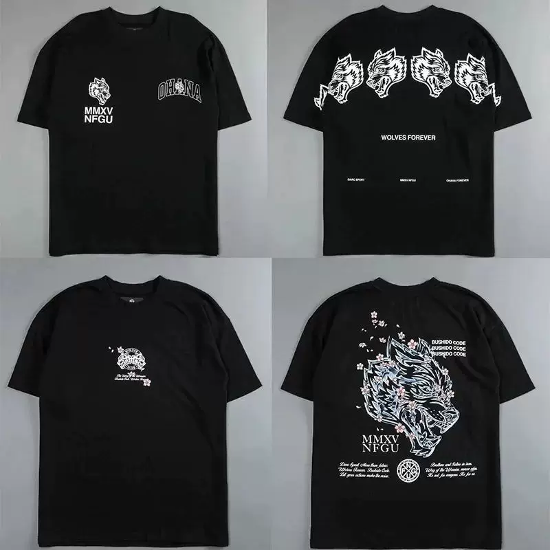 Darc Wolf Спортивная футболка Oversized Печать футболка для тренировок