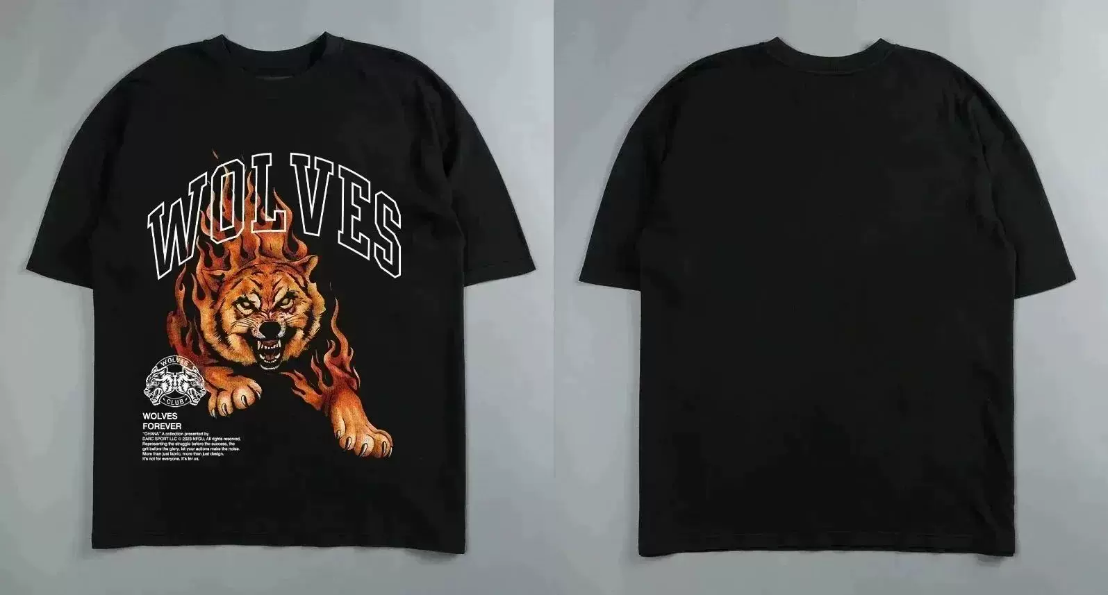 Darc Wolf Спортивная футболка Oversized Печать футболка для тренировок