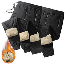 2024 Winter Men Plush Thick Fleece Sweatpants Lambswool Ther