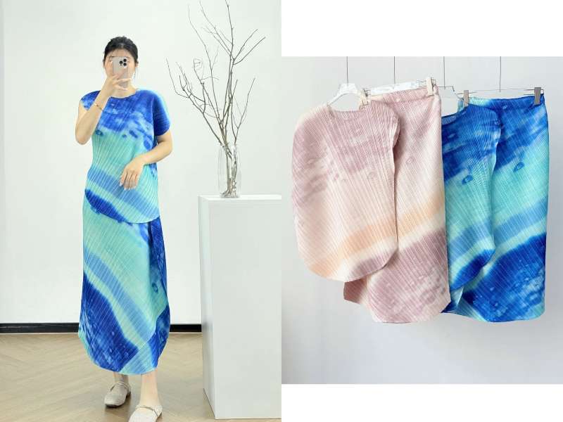 Miyake Original 2026 Collection Ocean Bubble Series Raw Material Tops, Pants, Skirts, Dresses, Slimming and Stylish