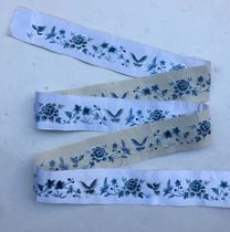 Floral porcelain satin embroidered lace clothing intangible cultural heritage blue embroidery peony pattern womens robe accessories