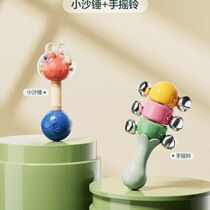Water nibbling training newborn baby hand grasping baby hearing small sand hammer chasing and biting toy early education boiling rattle