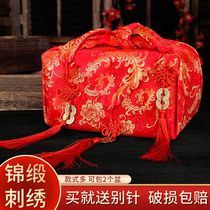 Wedding furoshiki Chinese wedding supplies dowry red furoshiki square wedding basin wrapping cloth bride dowry items