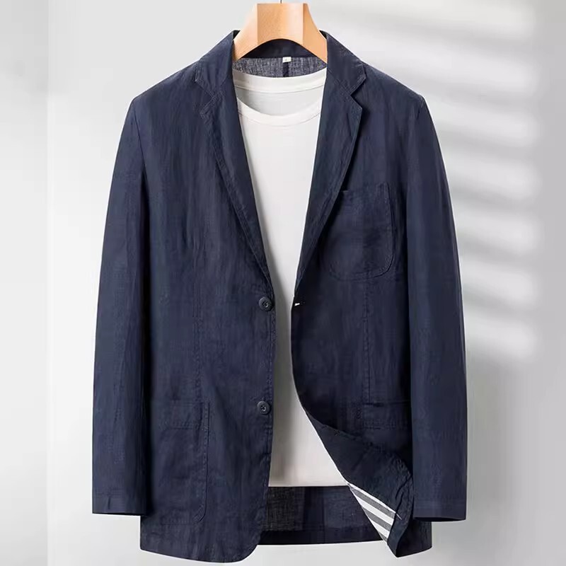 Extra Large Size 150kg Solid Color Linen Suit for Men and Women, Spring and Autumn Thin Loose Casual Cotton-Linen Single Suit Jacket 2 Extra Large Size 150kg Solid Color Linen Suit for Men and Women, Spring and Autumn Thin Loose Casual Cotton-Linen Single Suit Jacket 2