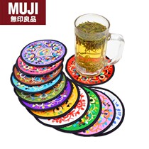 Japan imported unprinted MUJ Suzhou embroidery fabric insulation coaster special craft embroidery craft small embroidery piece partition