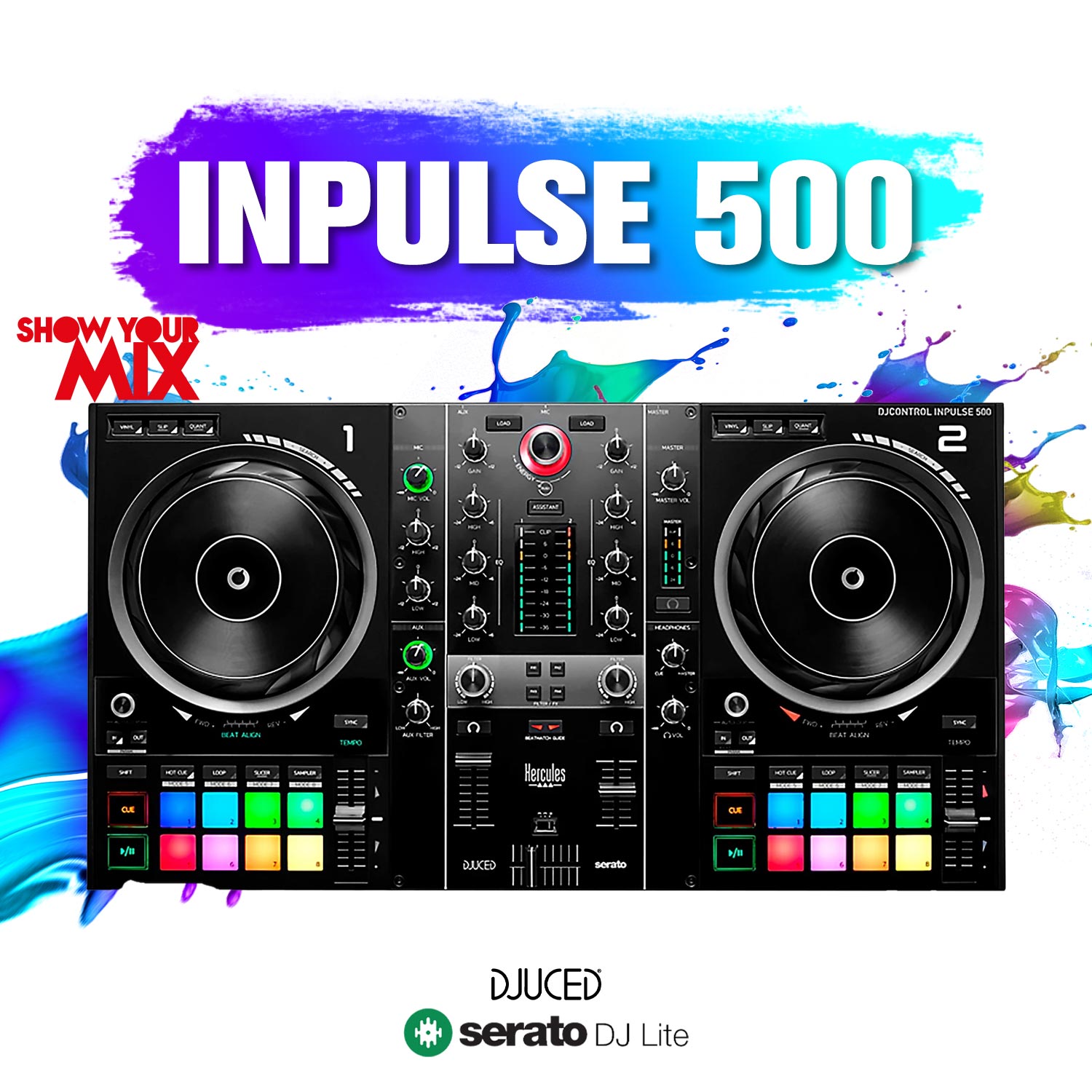 Hercules Inpulse500 デジタルDJポータブルコントローラー プロフェッショナルSerato DJマシン