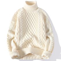 High Quality Mens Turtleneck Sweaters Pullover Solid Color K