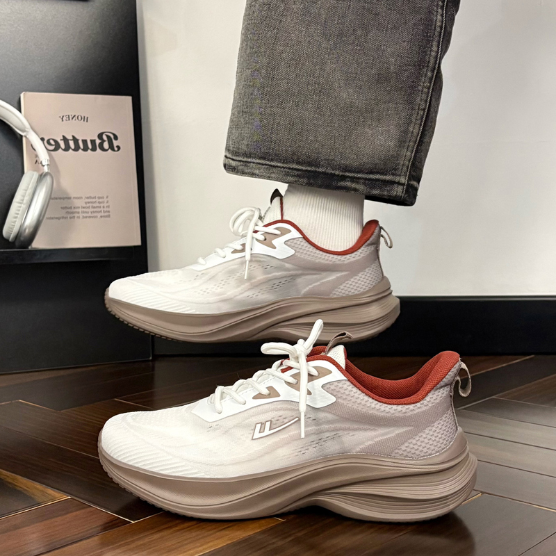 Pull-Back Sports Shoes for Men, Summer Breathable and Anti-Odor Running Shoes for Men, Ultra-Light Soft-Soled Thick-Soled Height-Increasing Men's Casual Shoes