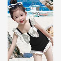 Balabala girls swimwear summer 4 baby swimsuit ins7 princess style cute super cute childrens net one-piece