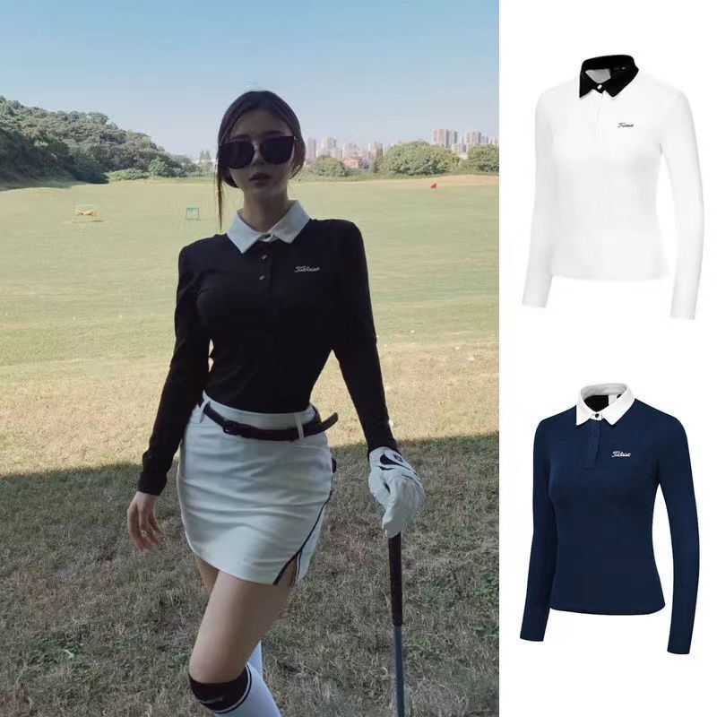 Titleist/Taitiles Women's Golf Long-Sleeved T-Shirt, Sports Casual Breathable Polo Shirt, Golf Jersey Titleist/Taitiles Women's Golf Long-Sleeved T-Shirt, Sports Casual Breathable Polo Shirt, Golf Jersey