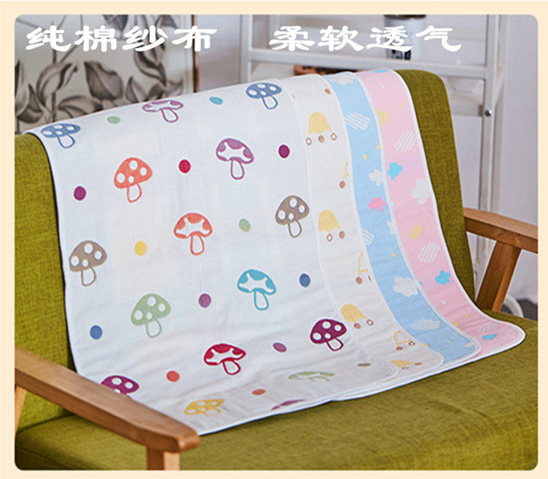 Diaper pad newborn baby pure cotton waterproof breathable washable six-layer gauze small four-season universal anti-urine small mat