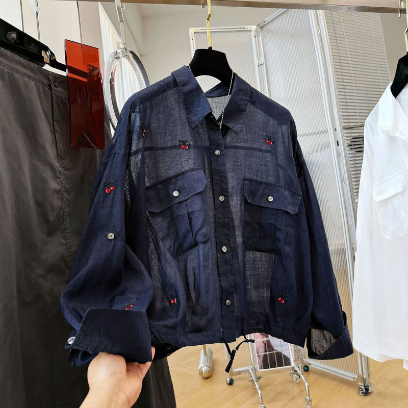 Fashionable, Age-Reducing, High-End Shirts for Plus-Size Women, Summer Sun-Protective Shirts, Trendy and Very Beautiful Embroidered Tops This Year