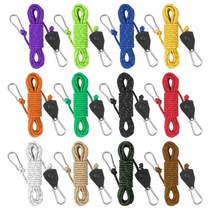 Outdoor camping metal pulley tent wind rope lifting 4 meters 4mm canopy adjustable rope buckle hook elasticity