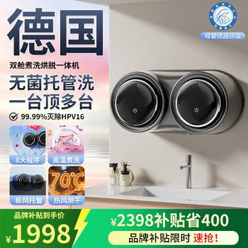 Wall-Mounted Fully Automatic Double-Cabin Mini Washing Machine for Underwear, Socks, and Special-Purpose Items, Small All-In-One Washing, Drying, and Spinning Machine