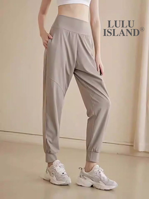 Lulu Island Yoga Pants for Women, Jogger Style, Loose Casual Sports Pants, High-Waisted Slimming Sweatpants, Running Fitness Pants