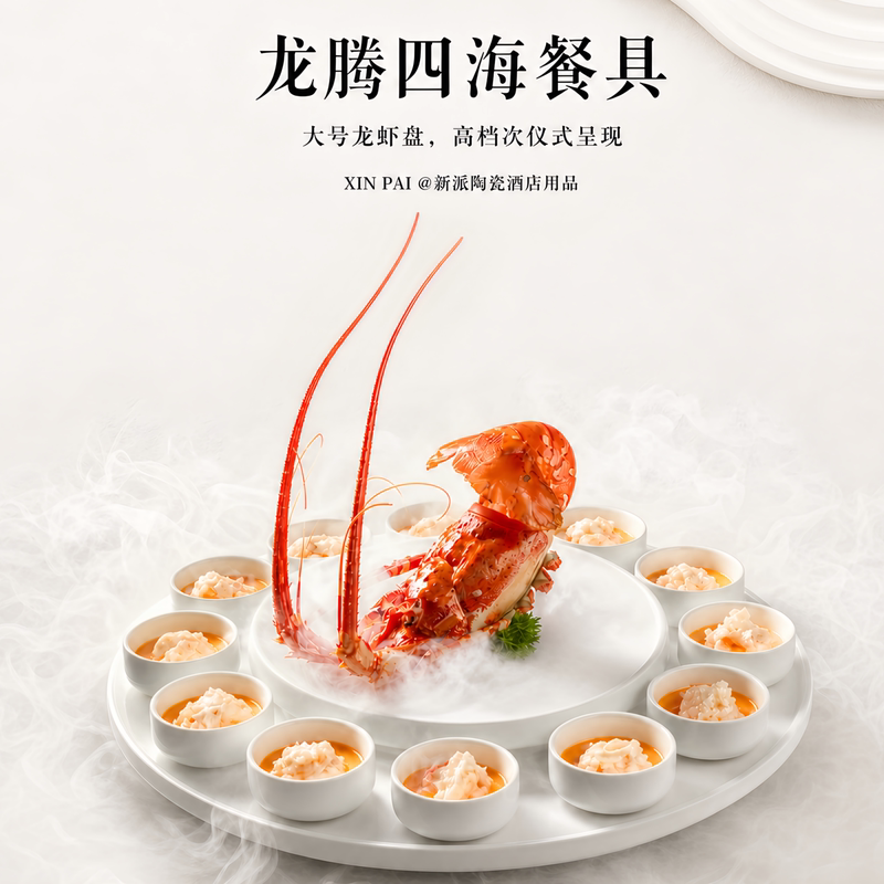 Longteng Sihai Lobster Plate Imperial Crab Tableware Special Dry Ice Sashimi Plate Artistic Conception Dish Creative Commercial Dinner Plate Longteng Sihai Lobster Plate Imperial Crab Tableware Special Dry Ice Sashimi Plate Artistic Conception Dish Creative Commercial Dinner Plate