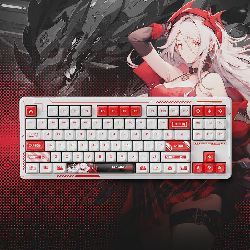 Lingbao Mechanical Keyboard 87 Wireless Tri-Mode Bluetooth Customizable Computer Gaming E-Sports Hot-Swappable F Macro Programming Ip Version