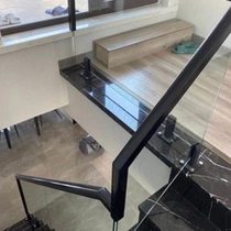 Simple clamp stair tempered d column stainless steel indoor handrail glass balcony guardrail