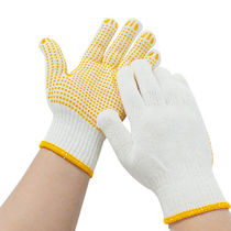 Bell blue QT023 labor protection cotton gauze gloves construction site work labor labor glue point rubber tool work gloves