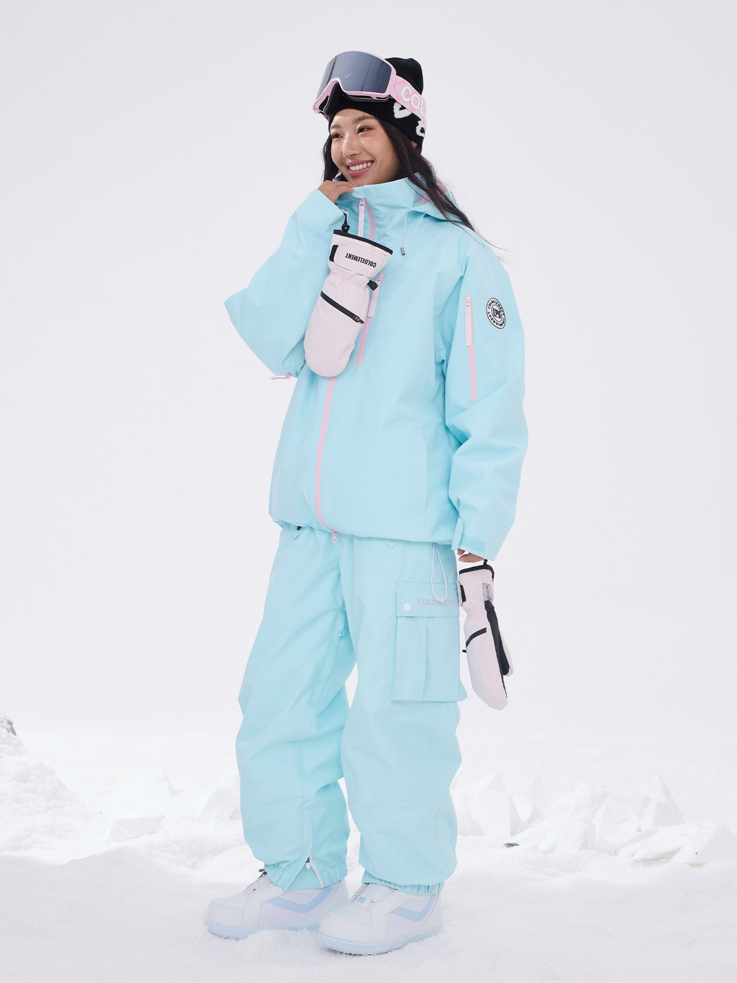 Coldelement Windproof and Waterproof Ski Suit Set for Women, Warm Snowboard Jacket and Pants Set, Complete Set of Equipment