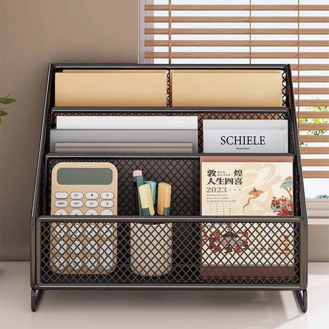 Office desk shelf desktop book partition sorting cabinet home study desk bookshelf workstation display storage rack