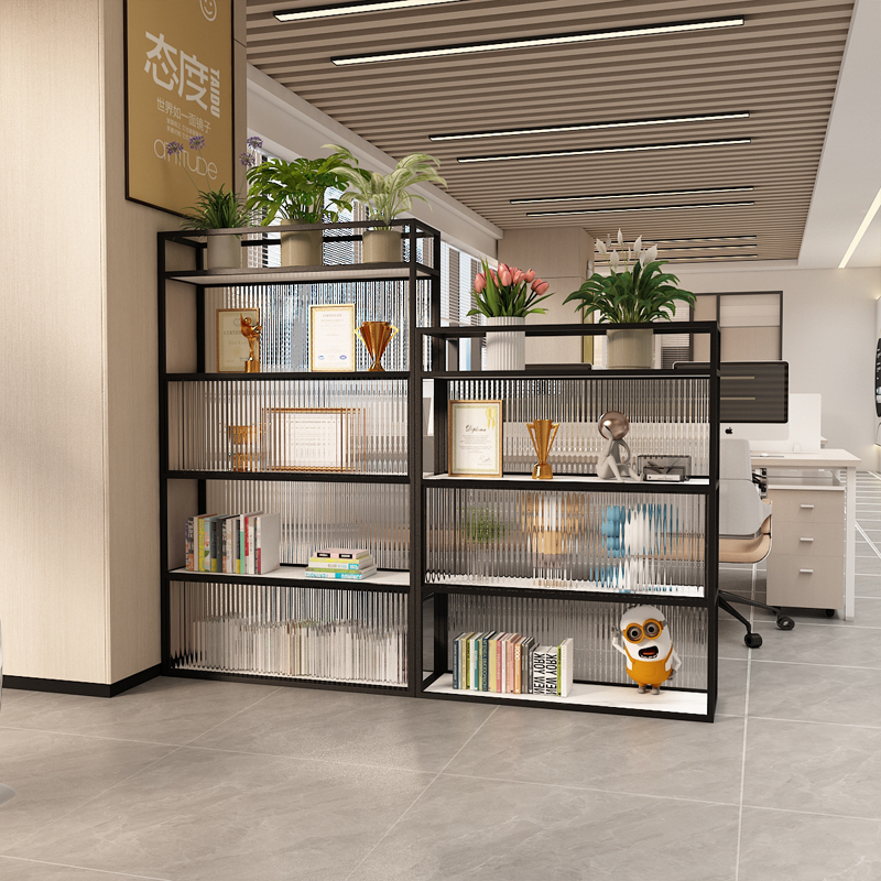 Office Glass Partition Cabinet Company Fence Restaurant Low Cabinet Half Wall Hotel Green Plant Flower Rack Storage Rack Screen