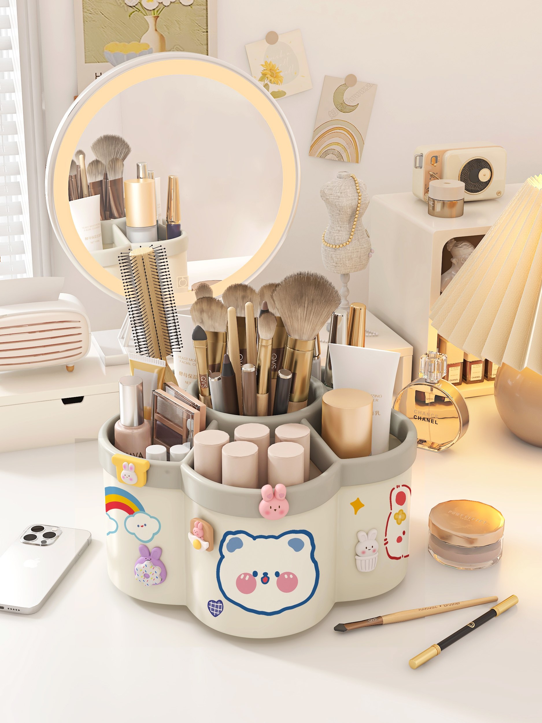 Rotating Pen Holder, Multifunctional, Large Capacity, Extra-Large Office Desk Stationery Storage Box, Pen Bucket, Pen Stand, for Students, Children, Boys, Girls, Creative, Cute, Light Luxury, High-End, Good-Looking, Ins-Style