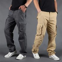 Mens Pants Large Size Multi-pocket Loose Overalls Outdoor S