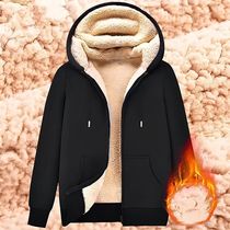 rendy Sweatshirt Coat Front Pockets Warm Zipper Lamb Wool Ja