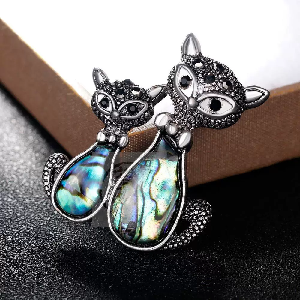 [.Ювелирные изделия модная личность милый Love Cat брошь перламутр]