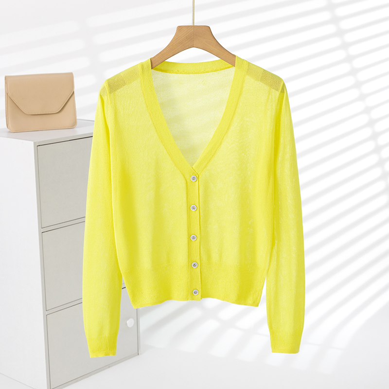 Knitted New Style Ice Silk Air-Conditioning Cardigan with Skirt, Camisole Jacket for Women, Thin Air-Conditioning Top, Shawl, Long-Sleeved Outerwear