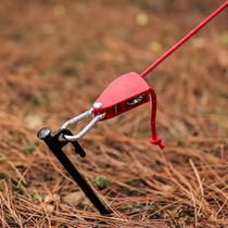 Outdoor camping canopy pulley drawstring tent windproof rope self-locking tensioner quick build thick reflective rope