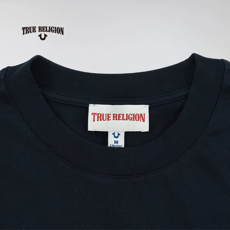 Футболка с короткими рукавами TrueReligion в стиле бойфренд, весна-лето, 100% хлопок, надпись, повседневный стиль, новый стиль лета 2024