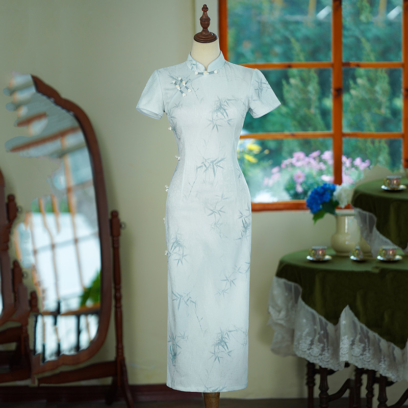 New Chinese-Style Cheongsam, Everyday Elegant, 2026 Summer New Model, Light Blue, Traditional Style, Improved Version for Young Girls