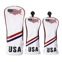 Hot 3Pcs Set Golf Club Head Covers Pu Leather Golf Club