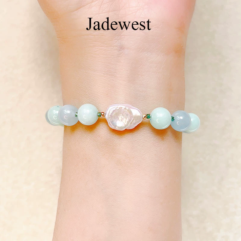 Очищенная JADE WEST органический браслет с бусинами, золото 750 пробы, китайский стиль, стиль легкой роскоши