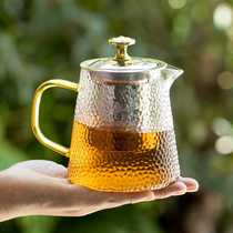 Teapot glass household single pot high temperature tea set brewing tea set tea water separation tea cup set black tea teapot