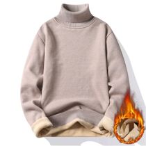 Autumn Winter Mens Turtleneck Sweater Mens Knitting Pullov
