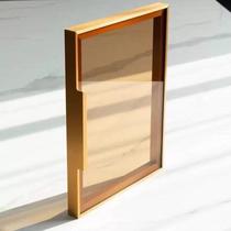 New light luxury tempered glass cabinet door customization minimalist aluminum alloy thick frame wine cabinet door wardrobe door bookcase door customization