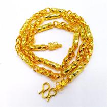 A drop-shipping brass gold-plated necklace personalized bamboo chain pure brass jewelry Thai chain men