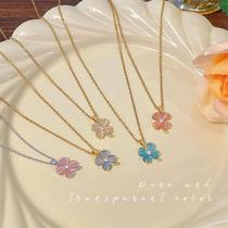 Fashionable and versatile design Internet celebrity popular clavicle chain womens high-end niche light luxury titanium steel necklace jewelry