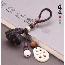 Personalized key pendant to get ebony lotus chain car retro pendant jewelry men and women simple buckle